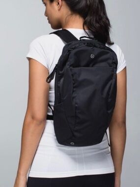 RARE Lululemon Run From Work Adjustable Athletic Backpack in Black Polka Dot